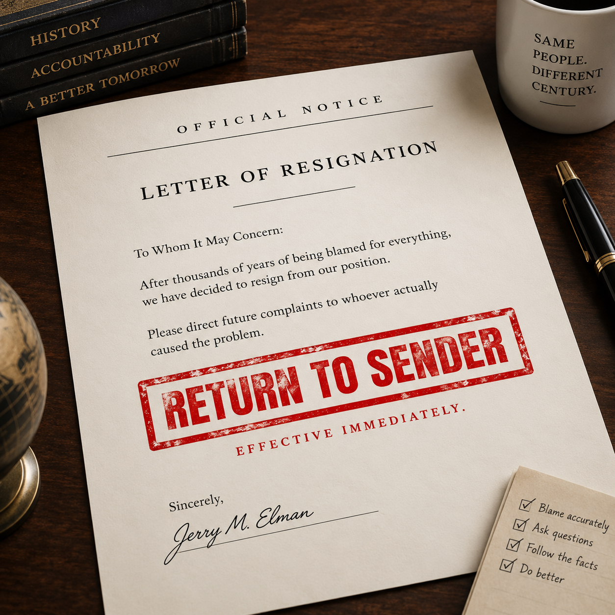 Return to Sender — The Jews Have Decided to Resign